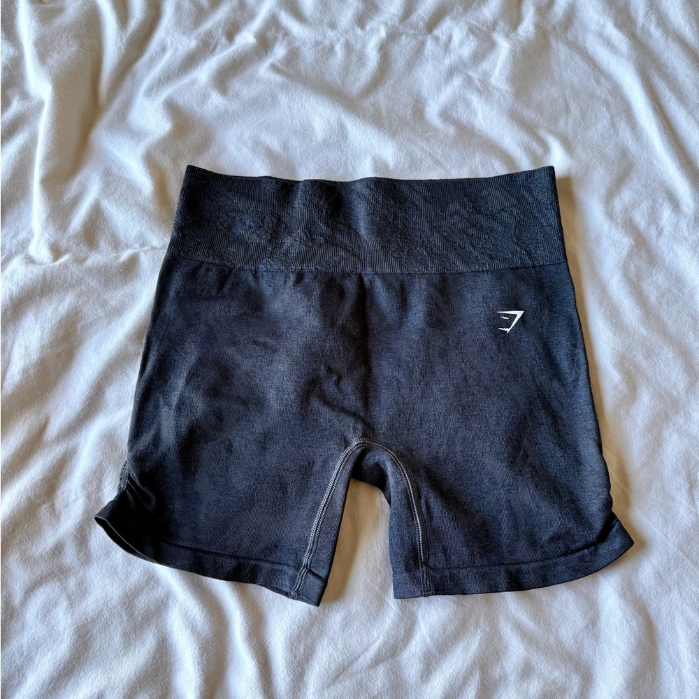 Gymshark Adapt Camo Seamless Shorts - Asphalt Grey/Black
